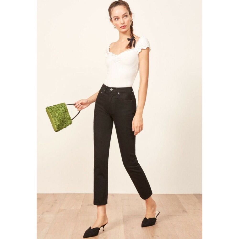 Reformation Julia Cropped High Rise Cigarette Jeans
